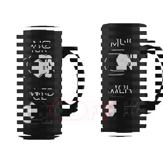 Music On World Off Para Amantes De La Música Djs Músicos Taza de café - Regaloses