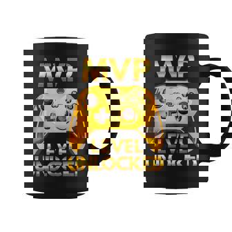 Mvp Level Unlocked Video Game Player Gold Gaming Controller Coffee Mug - Seseable