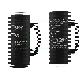 Naughty Nice On A Government Watch List Christmas Graphic Print Coffee Mug - Monsterry