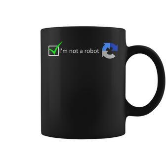 Nerdy I'm Not a Robot Test Computer Geek Gift Graphic Print Coffee Mug - Monsterry