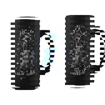 Newfie Kisses And Snowflake Wishes Newfoundland Dog Graphic Print Coffee Mug - Monsterry
