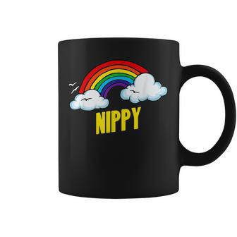 Nippy Cute Sarcastic Retro Vintage 80's Rainbow Graphic Print Coffee Mug - Monsterry