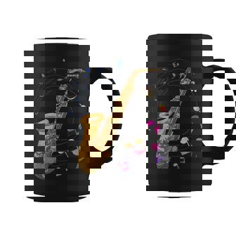 Notes De Musique Jazz Saxo Musicien Saxophoniste Saxophone Tasse - Cadeauxyz