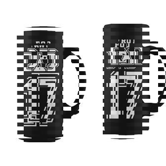 Number 17 Custom Proud Soccer Futbol Dad Personalized Men Graphic Print Coffee Mug - Monsterry
