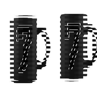 Números 7 Números De Espalda Con Números De Uniforme Letras NegrasNegras Deportes Béisbol Fútbol Taza de café - Regaloses