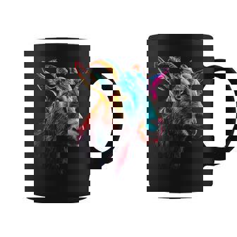 Obra De Arte Colorida De Cabra Animal Motif Goat Taza de café - Regaloses