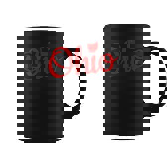 Ohio Shirt OH Red Script Love Home Pride Map Distressed Tee Graphic Print Coffee Mug - Monsterry
