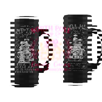 Old Fashioned North Pole Candy Cane Company Pink Christmas Graphic Print Coffee Mug - Monsterry