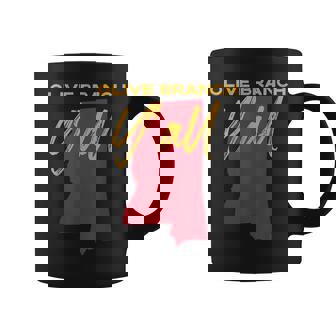 Olive Branch Mississippi Y'All MS Pride State Map Cute Graphic Print Coffee Mug - Monsterry