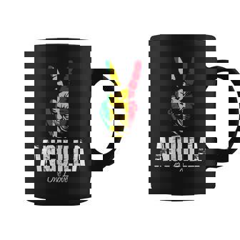 One Love Anguilla Peace Sign Anguillan Vacation T-Shirt Graphic Print Coffee Mug - Monsterry