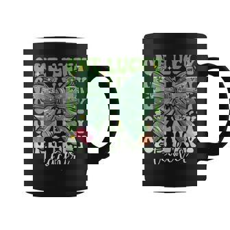 One Lucky Teacher Coquette Bow St Patricks Day Teacher Coffee Mug | Mazezy
