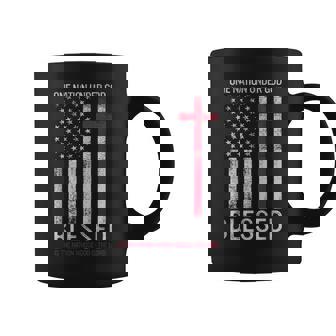 One Nation Under God Jesus Blessed American Flag 4th Of July Graphic Print Coffee Mug - Monsterry