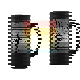 Pájaros En Una Línea Y Hombre En Alambre Retrointage Bird Taza de café - Regaloses