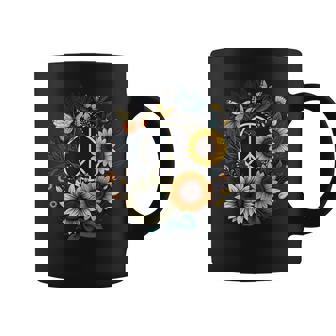Panneau De Paix Love Tournesol Sur Les Années 60 70 Tournesol Hippie Tasse - Cadeauxyz