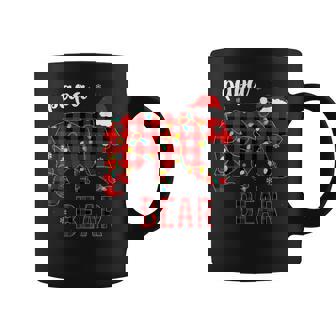Papa Bear Men Red Plaid Christmas Pajama Family Dad Graphic Print Coffee Mug - Monsterry