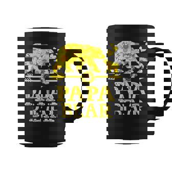 Papa Bear Sunflower Fathers Day Dad And Grandpa Coffee Mug | Seseable UK