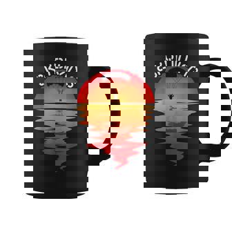 Parachuting Skydiver Vintage Sunset Parachutist Skydiving Graphic Print Coffee Mug - Monsterry