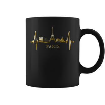 Paris Skyline Heartbeat I Love Eiffel Tower Love France Tassen - Geschenkecke