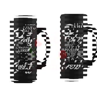 By Party I Mean Stay At Home & Crochet Crocheting Lover Graphic Print Coffee Mug - Monsterry