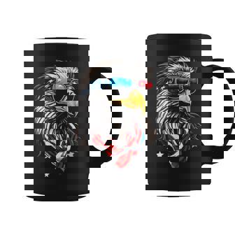 Patriotic Bald Eagle Mullet American USA Flag 4th Of July Graphic Print Coffee Mug - Monsterry