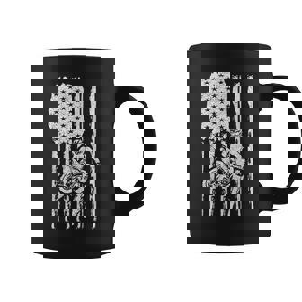 Patriotic Dirt Biking American Flag Rider Motocross Riding Graphic Print Coffee Mug - Monsterry