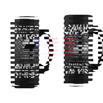 Patriotic I Stand For The Flag And Kneel For The Cross Graphic Print Coffee Mug - Monsterry