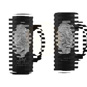 Peace Dollar Coin Collectors USA Silver Dollar Graphic Print Coffee Mug - Monsterry