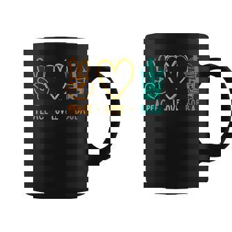 Peace Love Boba Graphic Tea Lover Tea Drinker Bubble Tea Graphic Print Coffee Mug - Monsterry