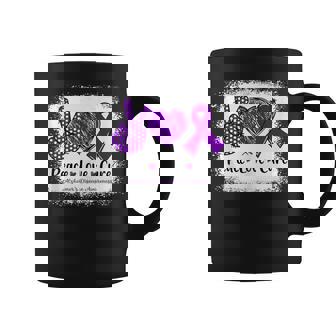 Peace Love Cure Alzheimers Disease Awareness Purple Ribbon Tank Top Graphic Print Coffee Mug - Monsterry