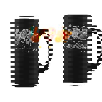 Peace Love Thanksgiving Turkey Fall Autumn Thanksgiving Day Graphic Print Coffee Mug - Monsterry
