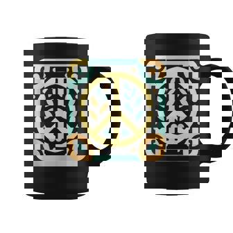 Peace Sign Love Happy Vibes Freedom Love Pastel Tank Top Graphic Print Coffee Mug - Monsterry