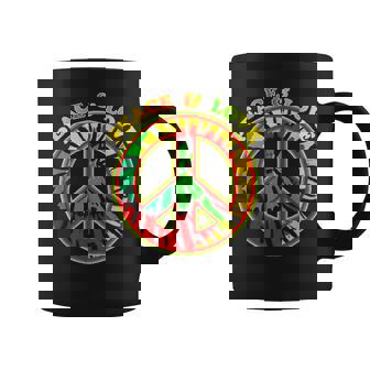 Peace Sign Love Rasta T 60S 70S Tie Dye Hippie Costume Taza de café - Regaloses