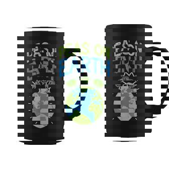 Peas On Earth Peace Quotes Sarcasm Memes Pun Graphic Print Coffee Mug - Monsterry