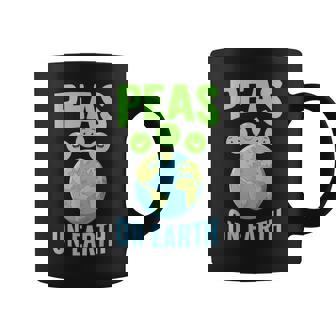 Peas On Earth Pease Lover Or Veggie Graphic Print Coffee Mug - Monsterry