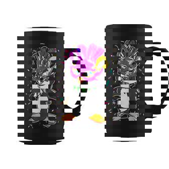Penguin Mardi Gras Shirt Lover Mask Beads Cute Graphic Print Coffee Mug - Monsterry