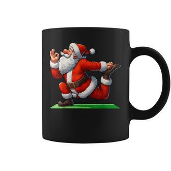 Père Noël Faisant Du Yoga Fitness Gym Entraînement Noël Tasse - Cadeauxyz