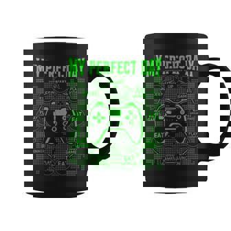 My Perfect Day Gaming Gamer Sin Mangas Taza de café - Regaloses