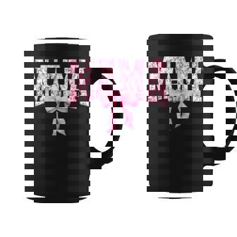 Pink Bow Mama Floral Toile Pink Coquette Bow Coffee Mug | Mazezy