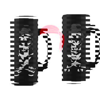 Pirate Skull Red Bandana Sword Costume Graphic Print Coffee Mug - Monsterry