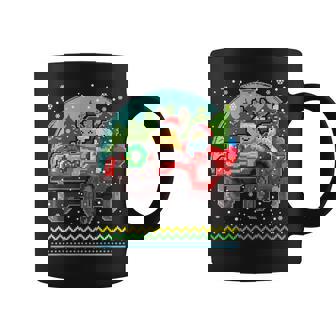 Pixel Ugly Christmas Santa 4 Wheel Drive Graphic Print Coffee Mug - Monsterry