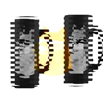 Pixelated Sunglasses Doge Coffee Mug - Seseable