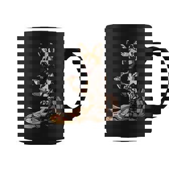 Pizza Lover African Wild Dog Graphic Print Coffee Mug - Monsterry