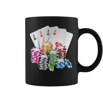 Poker Gambling Game Cards Chips Casino Poker Tassen - Geschenkecke