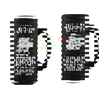 Polar Bear Christmas Pajama Santa Bear Lover Graphic Print Coffee Mug - Monsterry