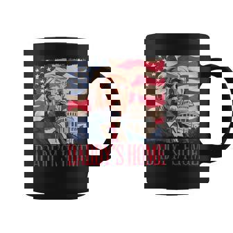 Political Statement Daddy's Home Trump Men's Black Small Classic Fit Trump Patriotic Graphic Coffee Mug - Seseable