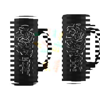 Power Fist Hand Shirt Inspiring Leaders Black History Graphic Print Coffee Mug - Monsterry