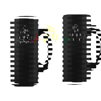 Power Fist Heartbeat African American Pride Men Women Graphic Print Coffee Mug - Monsterry