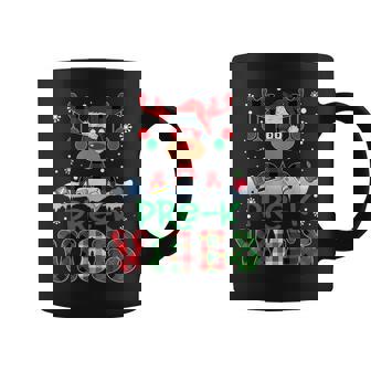 Pre-K Vibes Teacher Red Plaid Reindeer Christmas Kids Graphic Print Coffee Mug - Monsterry