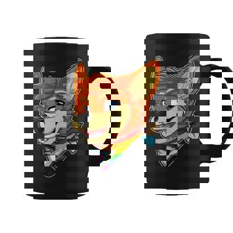 Progress Pride Fursona Furry Fox Gay Rights Pride Week Graphic Print Coffee Mug - Monsterry