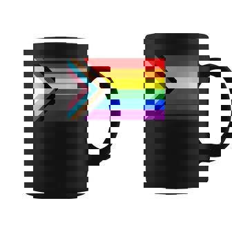 Progressive Pride Rainbow Flag Retro Vintage Graphic Print Coffee Mug - Monsterry